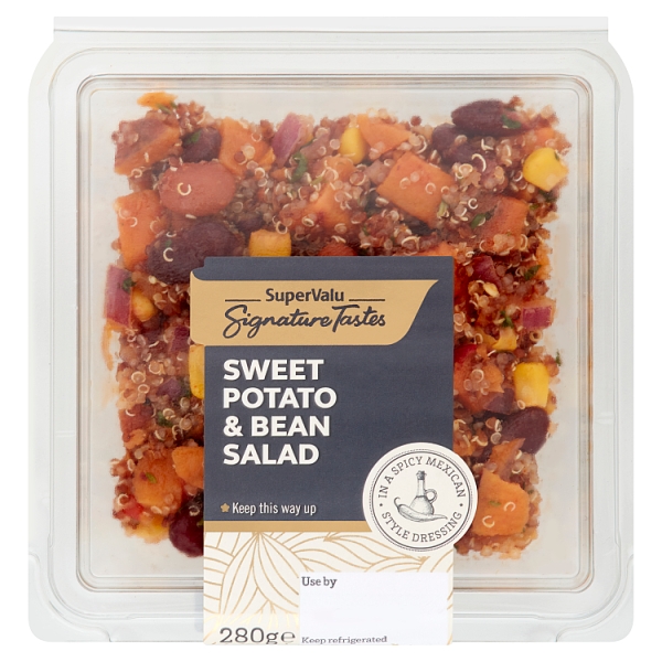 Plastic box of SuperValue Signature Taste Sweet Potato and Bean Salad