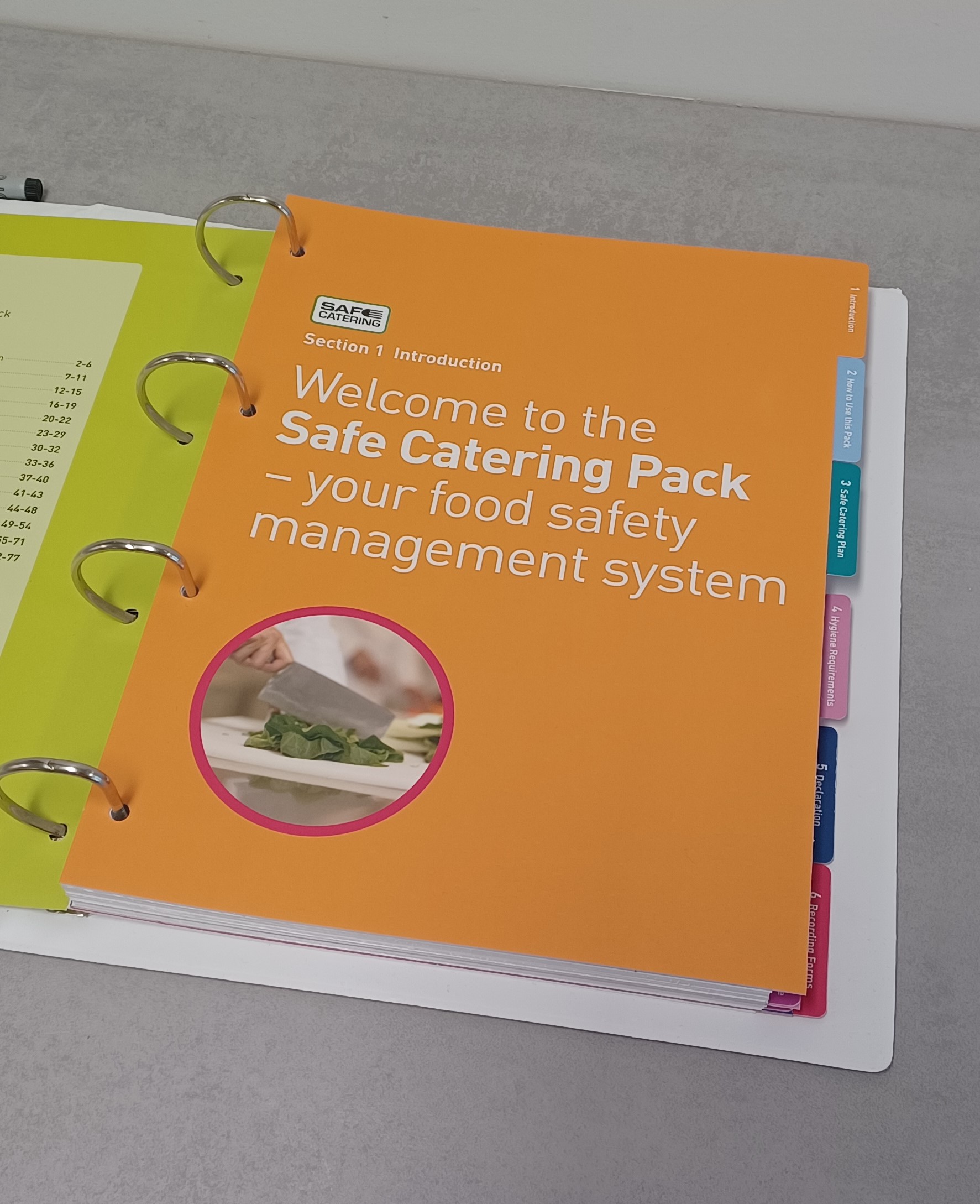 An open Safe Catering Pack lying on a counter