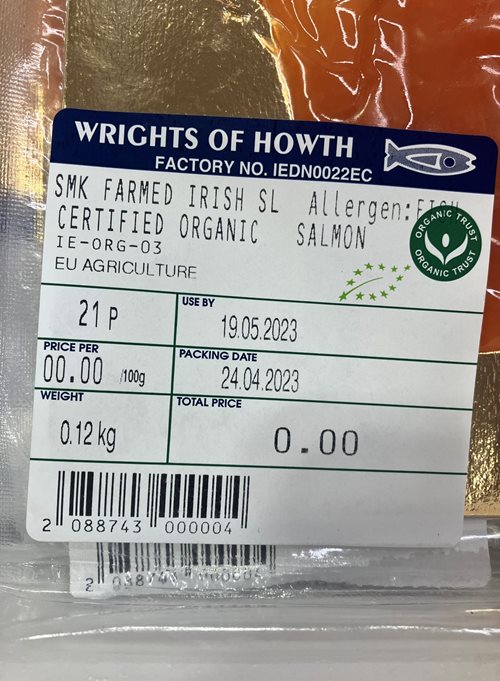 Smoked Salmon Product Label