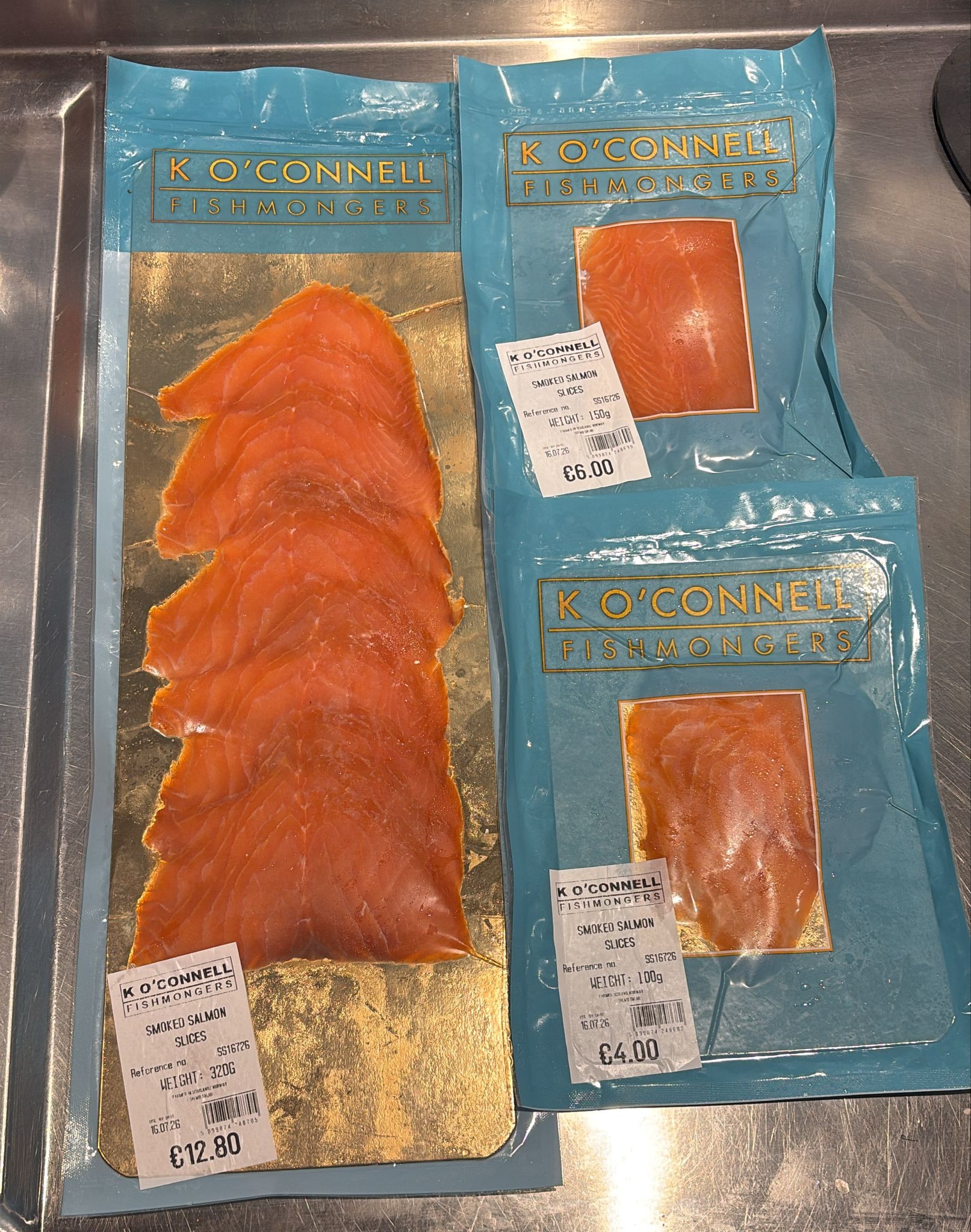 K O'Connell Fishmongers Smoked Salmon Slices
