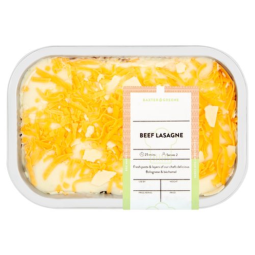 A box of Baxter and Greene Beef Lasagne 800g
