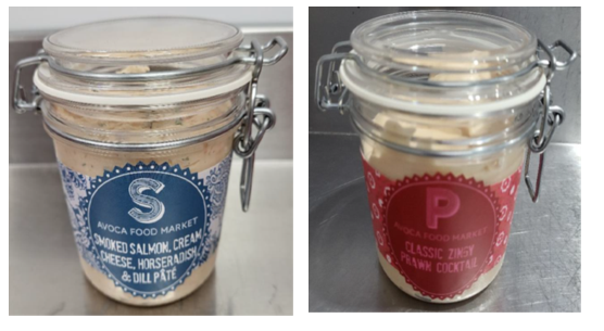 Two glass jars of Avoca Pâtés