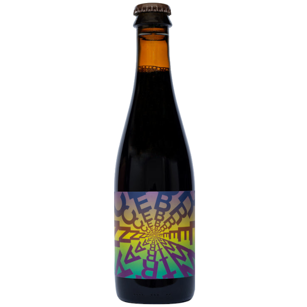 A glass bottle of To Øl X Omnipollo Brewtrance beer 