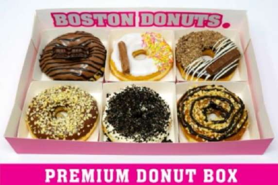 A box of Boston Donuts