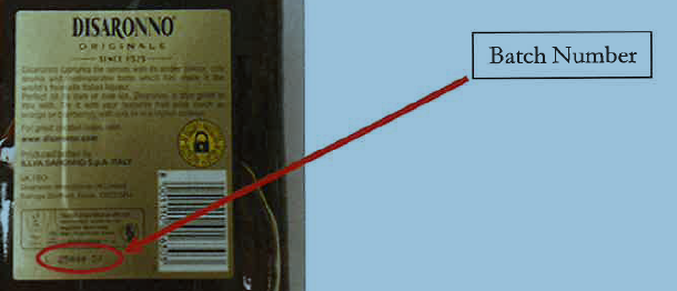 Location of batch code