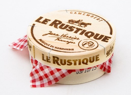 A wooden box of Le Rustique camembert cheese