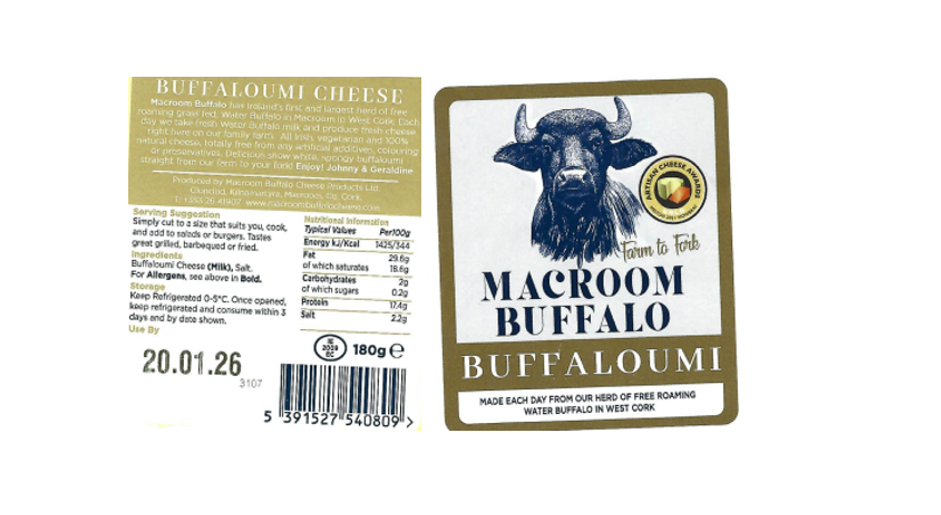 Label of Macroom Buffalo Buffaloumi
