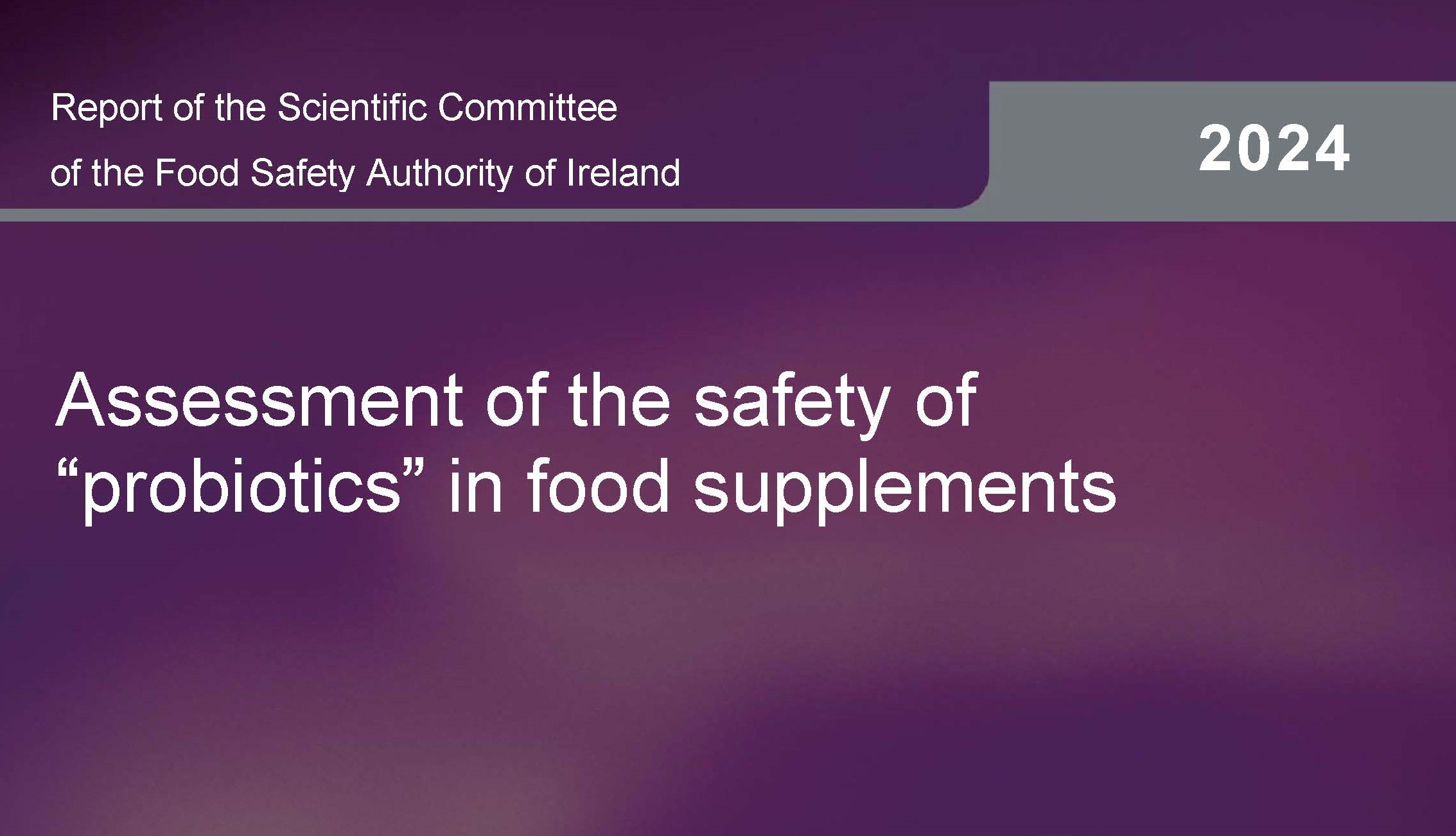 Cover page of report showing the report title