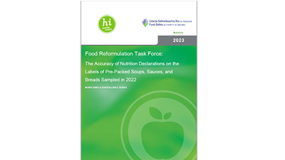 Cover of The Accuracy of Nutrition Declarations on the Labels of Pre-Packed Soups, Sauces, and Breads Sampled in 2022