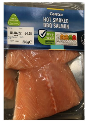 Centra Hot Smoked BBQ Salmon front of pack