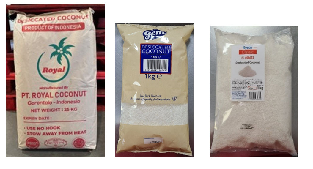 1 kg and 25kg coconut bags