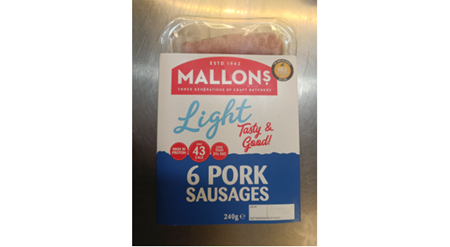 Image of Mallons Light 6 Pork Sausages