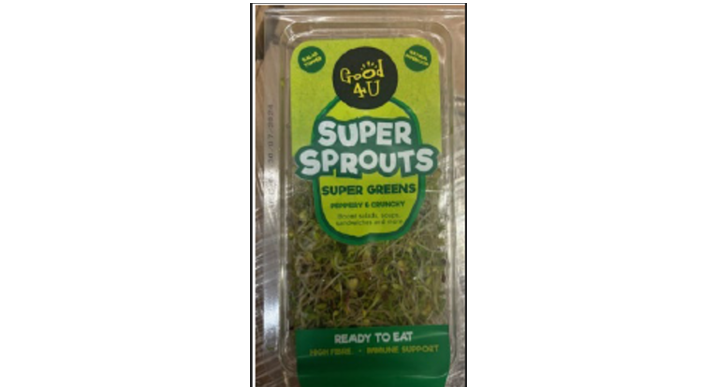 A packet of Good4U Super Sprouts Super Greens
