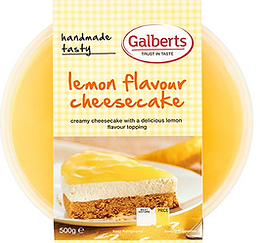 A package of Galberts lemon cheesecake