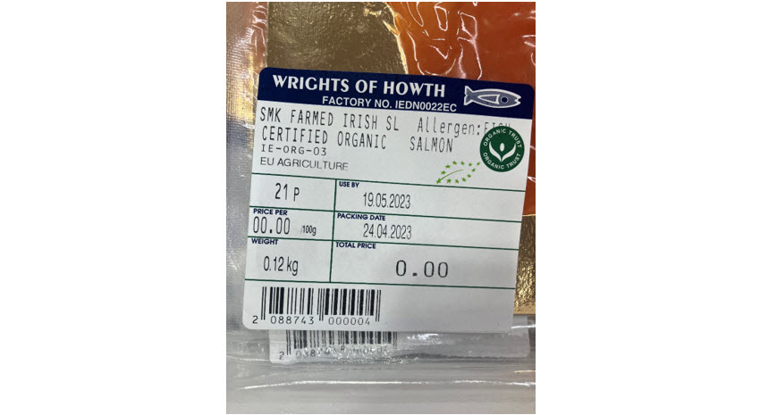 Smoked Salmon Product Label