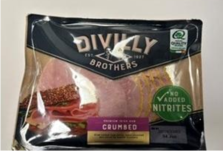 pack of Divilly Brothers No Added Nitrite Crumbed Ham  90g
