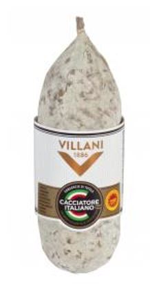 An Italian salami with a cardboard wrapper
