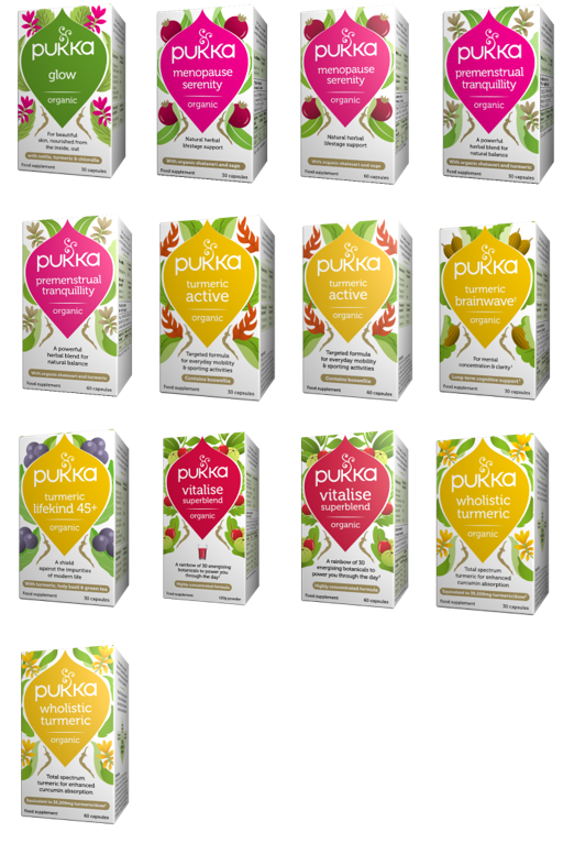 Pukka Organic Food Supplements - Labels