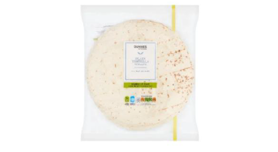 Package of Dunnes Stores Plain Tortilla Wraps