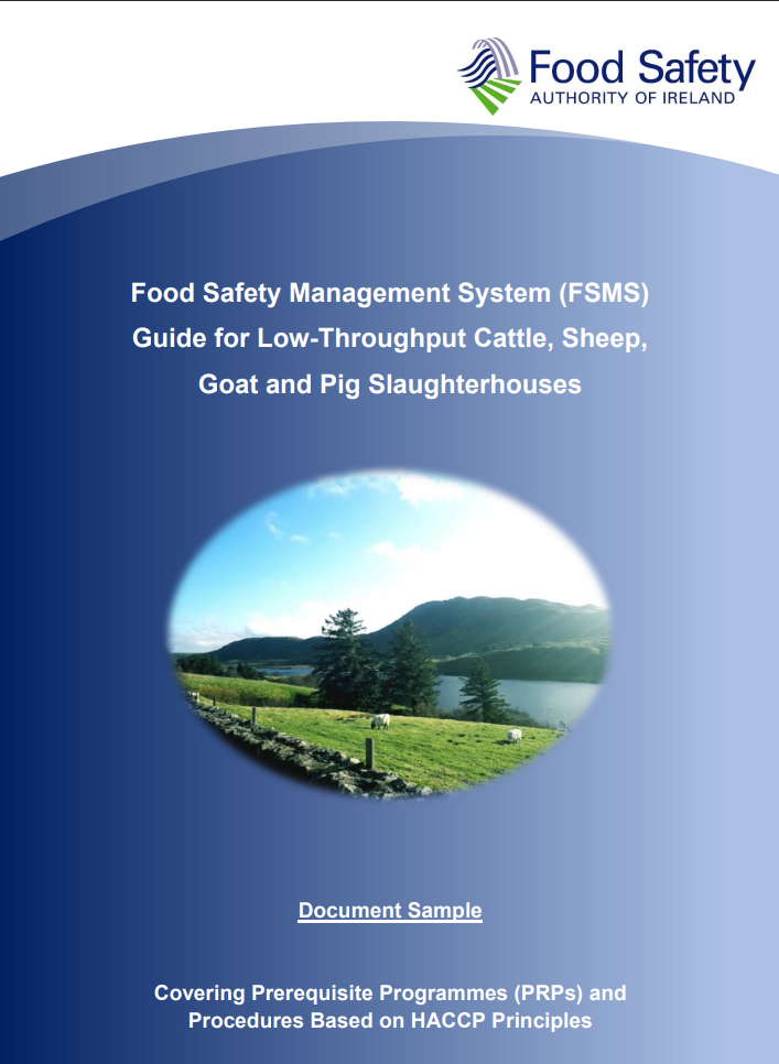 The front cover of Food Safety Management System guide