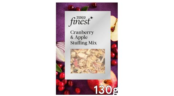 A pack of Tesco Cranberry and Apple Stuffing Mix