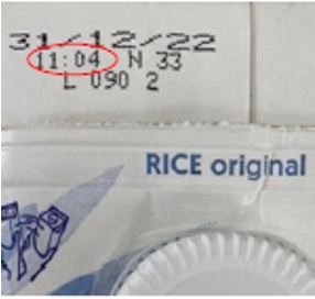 Alpro Rice carton best before date and batch number