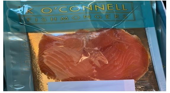 A pack of Kay O'Connell Fishmongers Smoked Salmon