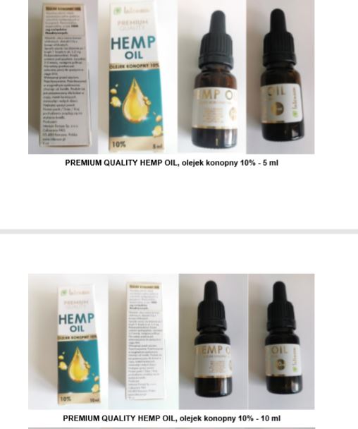 Recall of Intenson Premium Quality Hemp Oil due to unsafe levels of THC and an unauthorised novel food hemp extract containing cannabidiol 